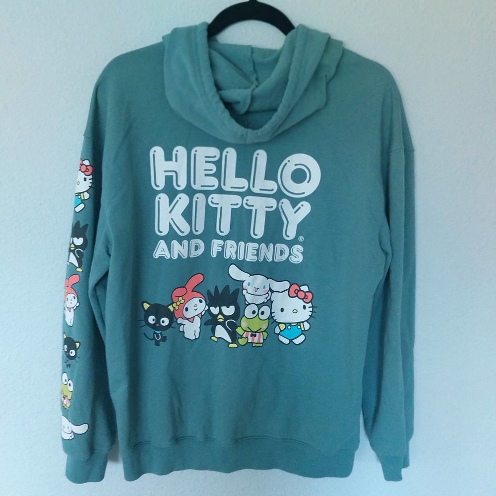 Sanrio Hello Kitty And Friends Sage Green Hooded Zip Up Sweatshirt